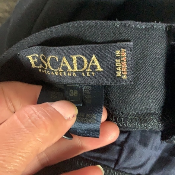 Vintage🧚♀️Escada By Margaretha Ley Navy Blue 100% Pure Wool Pants Size 38 - Picture 9 of 15